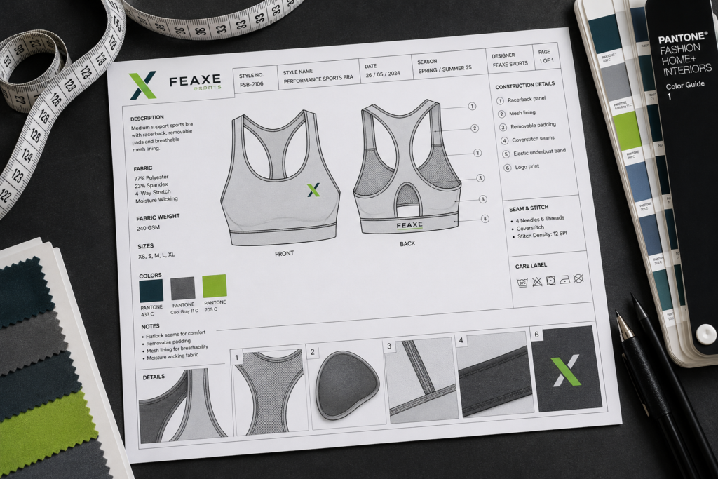 sportswear tech pack activewear manufacturing