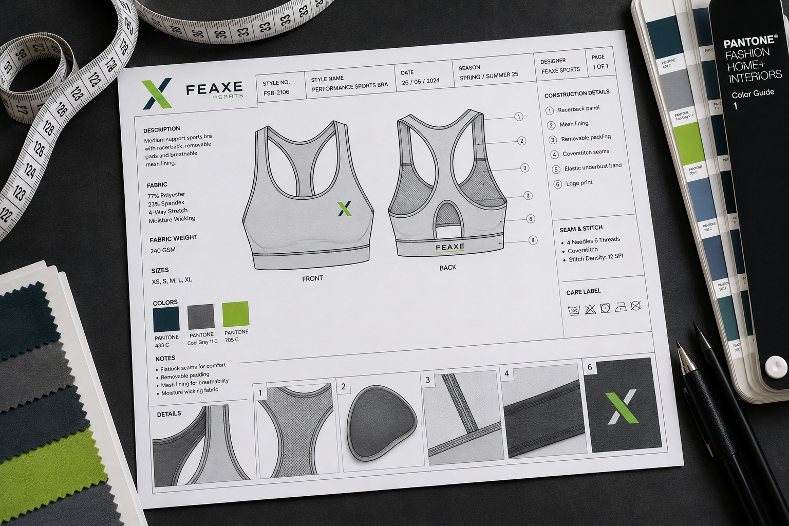 sportswear tech pack activewear manufacturing