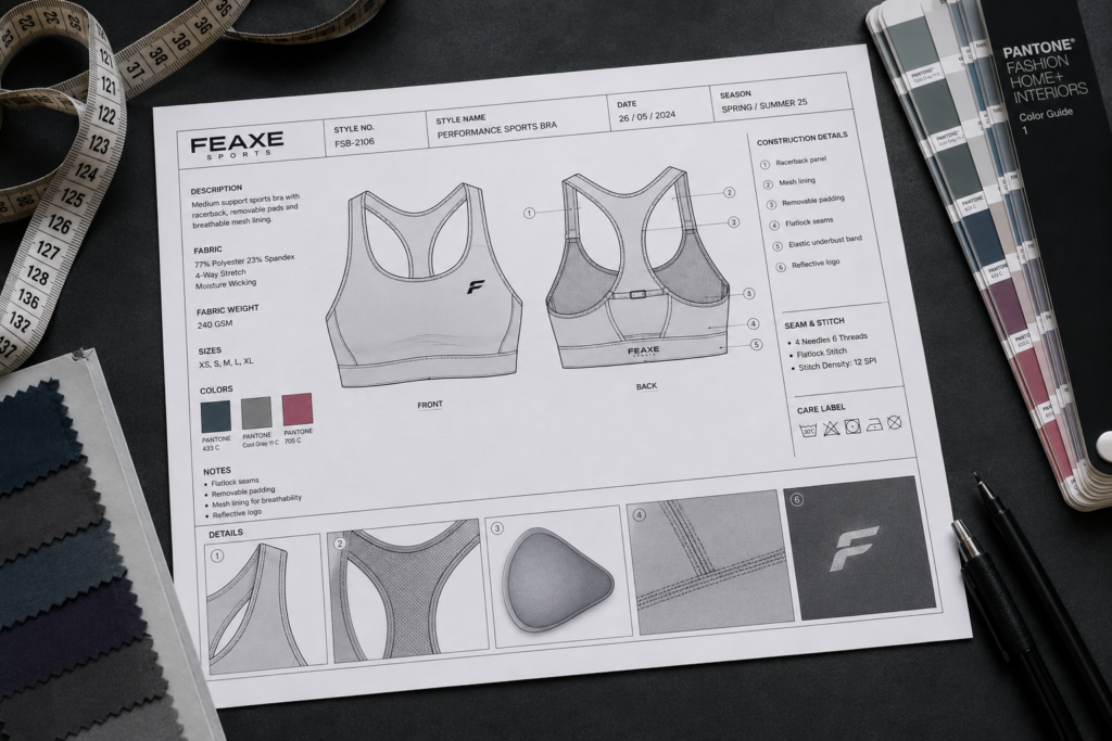 sportswear tech pack activewear manufacturing