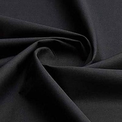 Smooth black fabric with folds